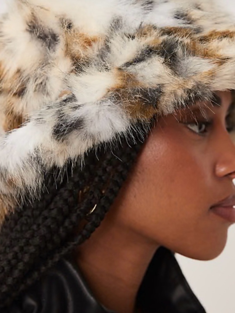 Free People Ice Queen Faux Fur Bucket Hat. NWT. Leopard - Picture 2 of 5